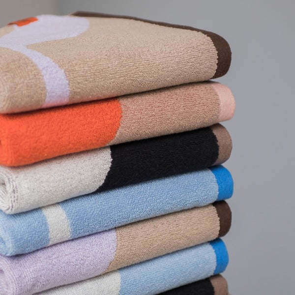 Oranži/gaiši brūni dvieļi no organiskās kokvilnas (2 gab.) 50x90 cm Nova Arte – Mette Ditmer Denmark-image-4