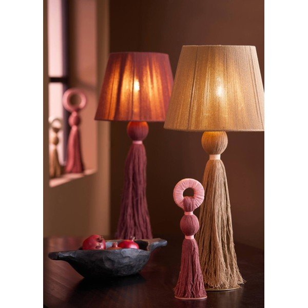 Tumši brūna galda lampa ar auduma abažūru (augstums 58 cm) Espino – Light & Living-image-1