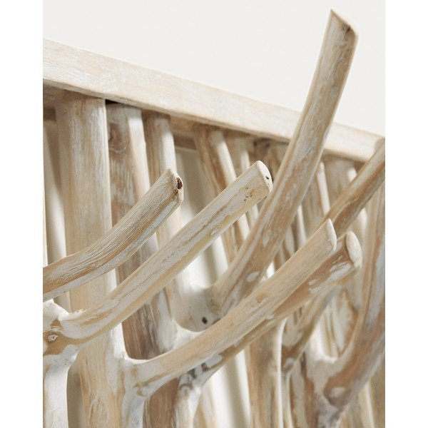 Dabīga toņa tīkkoka masīvkoka sienas pakaramie (3 gab.) 60 cm Muntfre – Kave Home-image-3