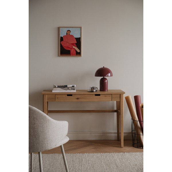 Dabīga toņa konsoles galds ar ozolkoka imitācijas galda virsmu 40x110 cm Garrison – Rowico-image-3