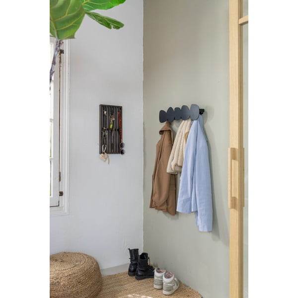 Melns metāla sienas pakaramais 58 cm Tumulo – Spinder Design-image-1