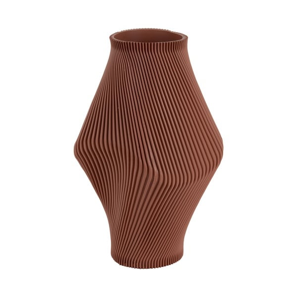 Brūna polirezīna vāze (augstums 30 cm) Twisted Rib – PT LIVING