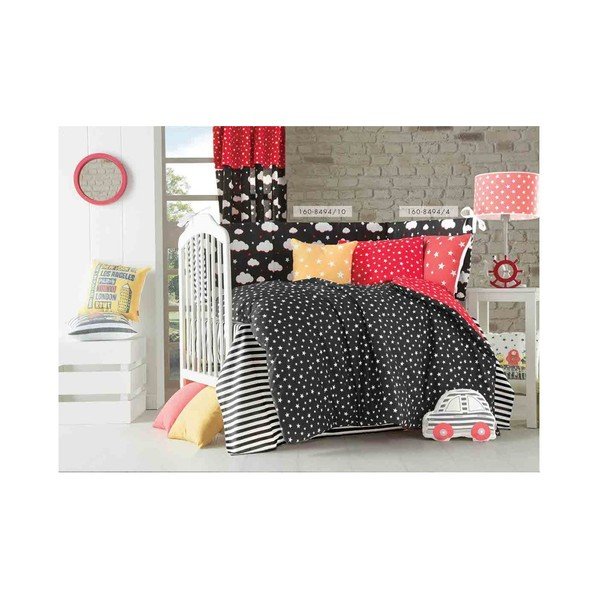 Sarkans bērnu spilvens ar kokvilnu Mike & Co. NEW YORK Pillow Toy Star, 35 x 35 cm-image-1