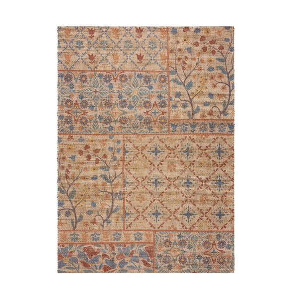 Dabīga toņa ar rokām darināts paklājs no džutas maisījuma 120x170 cm Taylor Patchwork – Flair Rugs