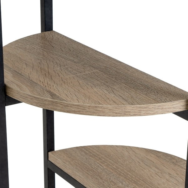 Melns/dabīga toņa plaukts ar ozolkoka imitāciju 40x80 cm – Casa Selección-image-1