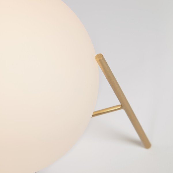 Galda lampa ar stikla abažūru baltā/zelta krāsā (augstums 22 cm) Seina – Kave Home-image-3