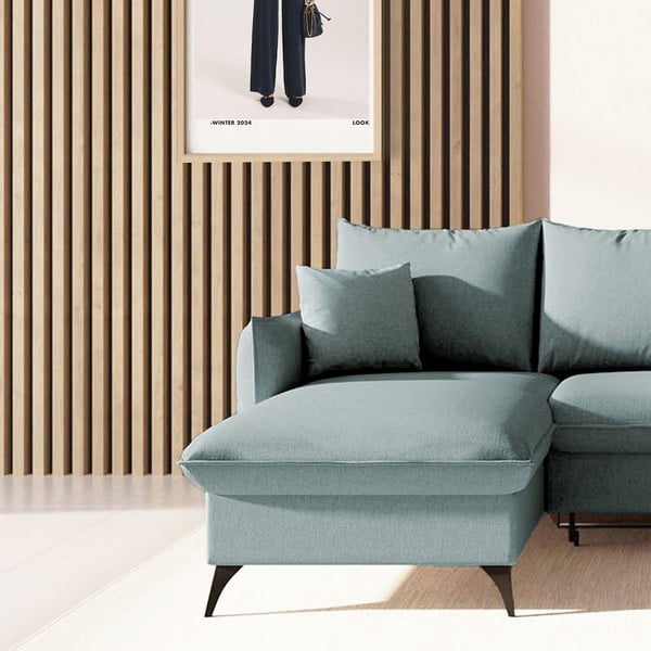 Gaiši zils salokāms stūra dīvāns ar uzglabāšanas vietu (ar kreiso stūri/ar zvilni) Brim – Rodier-image-4