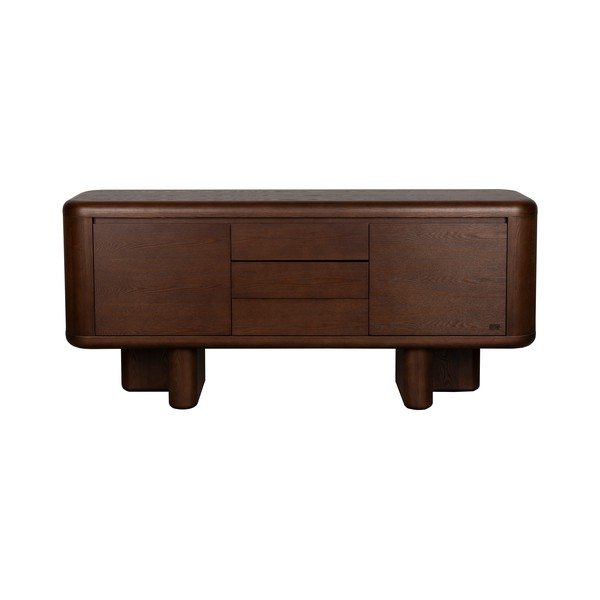 Tumša dabīga toņa kumode ar oškoka imitāciju 160x72x40 cm Herman – Dutchbone