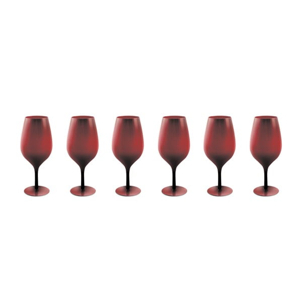 6 tumši sarkanu Villa d'Este Happy Hour glāžu komplekts, 428 ml