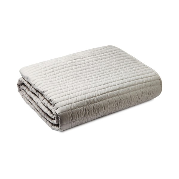 Pelēks stepēts gultas pārklājs divvietīgai gultai 220x230 cm – Bianca