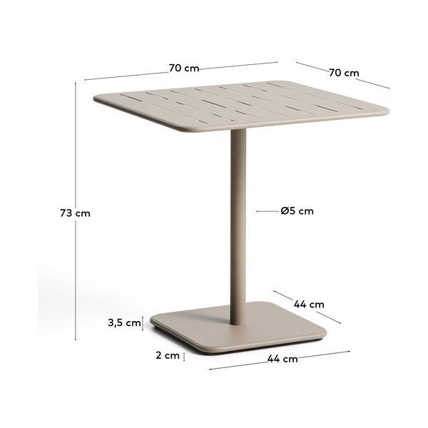 Tērauda dārza ēdamgalds 70x70 cm Brai – Kave Home-image-2