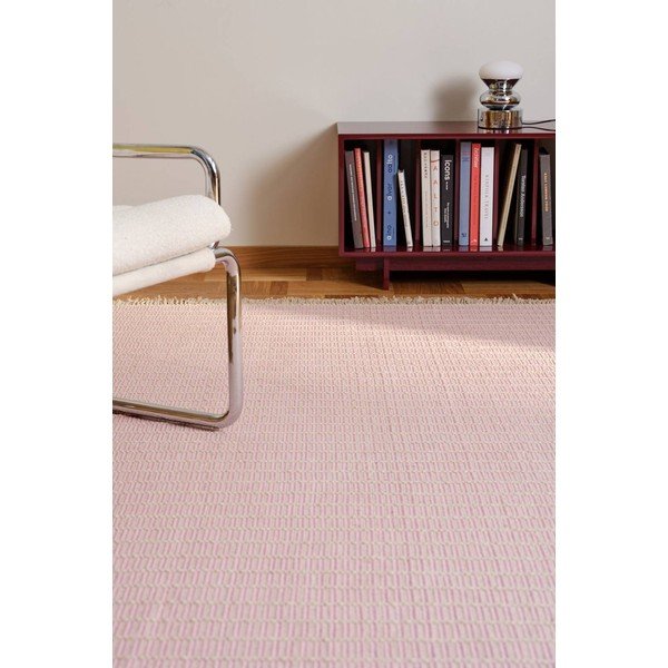 Rozā ar rokām darināts kokvilnas celiņa paklājs 80x150 cm Irma – Jotex-image-1