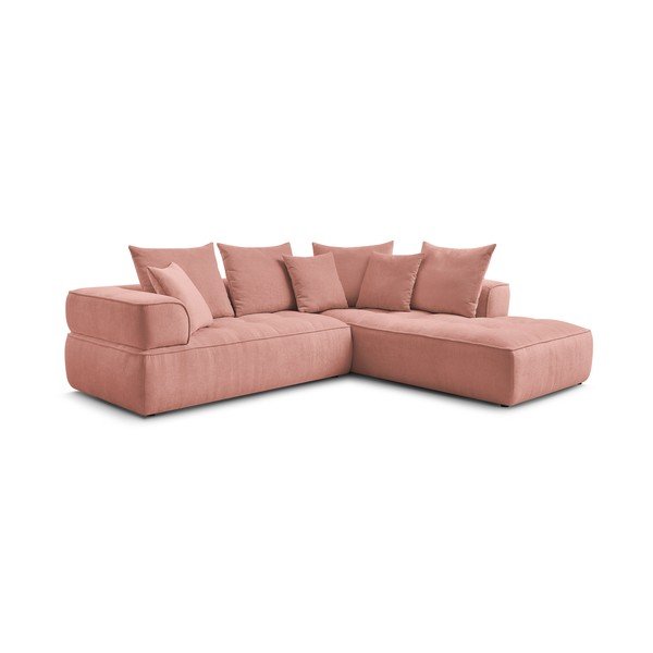 Rozā stūra dīvāns no šenila auduma (ar labo stūri/L veida) Whesley – Bobochic Paris-image-3