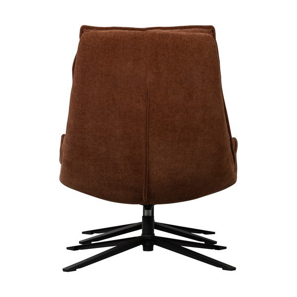 Brūns grozāms atpūtas krēsls ar kāju balstu no šenila auduma Kube – WOOOD-image-4