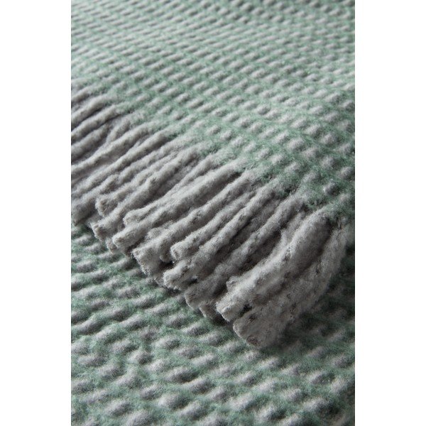 Zaļš pleds no kokvilnas maisījuma 140x180 cm Uniwaffle – Euromant-image-1