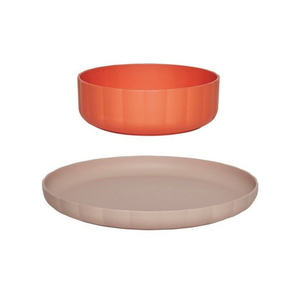 Plastmasas bērnu pusdienu komplekts (2 gab.) Pullo – OYOY Mini
