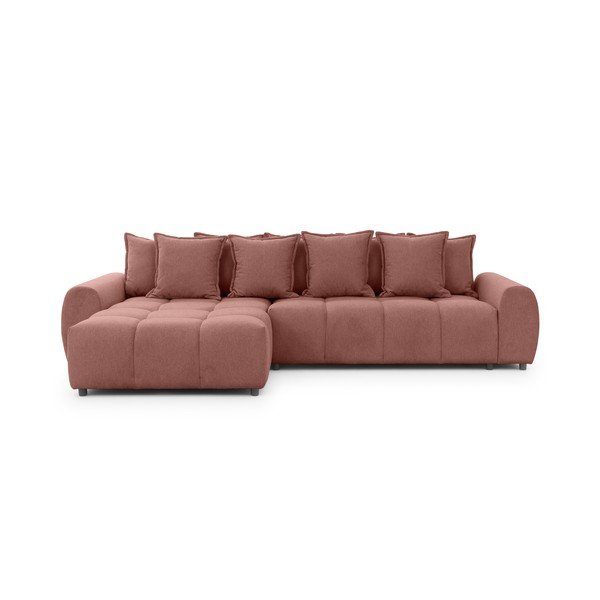 Terakotas oranžs stūra dīvāns (ar kreiso stūri/ar zvilni) Albane  – Ropez