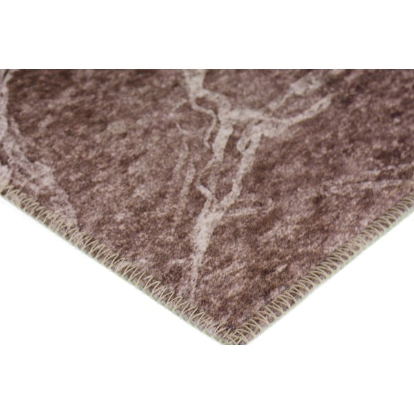 Konjaka brūns/krēmkrāsas mazgājams paklājs 200x80 cm – Vitaus-image-2