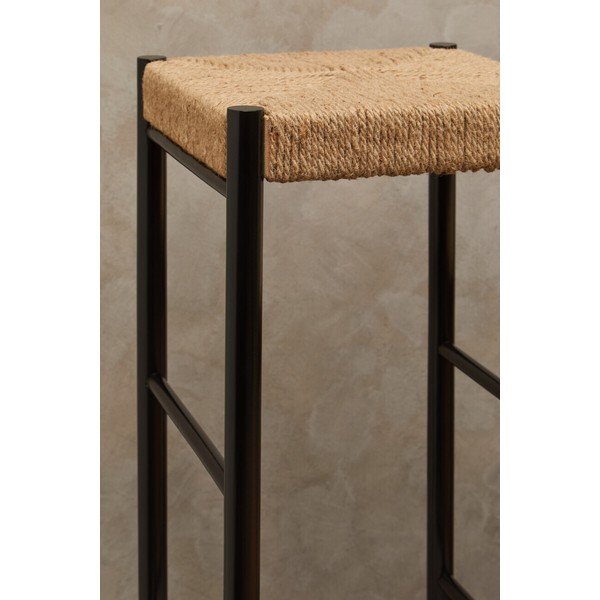Melna/dabīga toņa dižskābarža masīvkoka bāra taburete (sēdekļa augstums 72 cm) Bandar – Premier Housewares-image-4