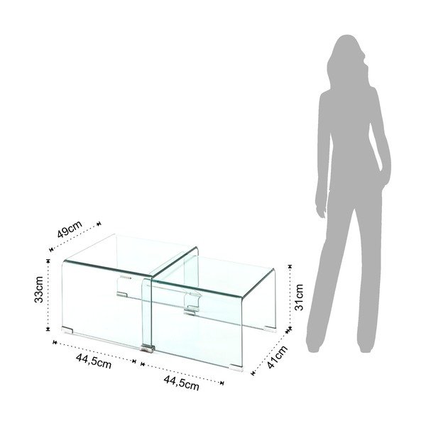 Stikla žurnālgaldiņi (2 gab.) 44.5x49 cm Cristal – Tomasucci-image-4