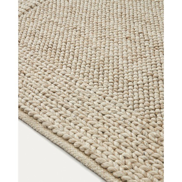 Krēmkrāsas vilnas paklājs 160x230 cm Minji – Kave Home-image-2