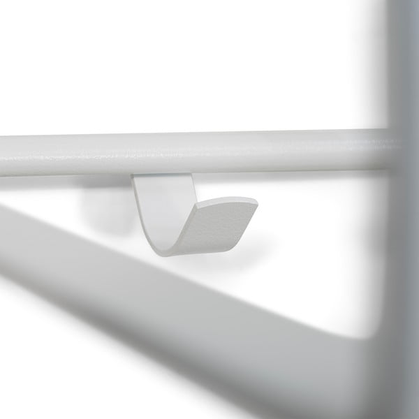 Balts metāla sienas pakaramais ar plauktu 100 cm Rex – Spinder Design-image-2