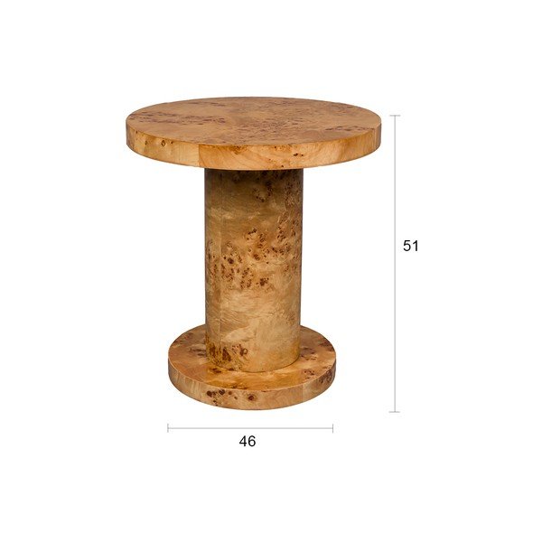 Apaļš sānu galdiņš ar riekstkoka imitāciju ø 46 cm Quinn – Dutchbone-image-4