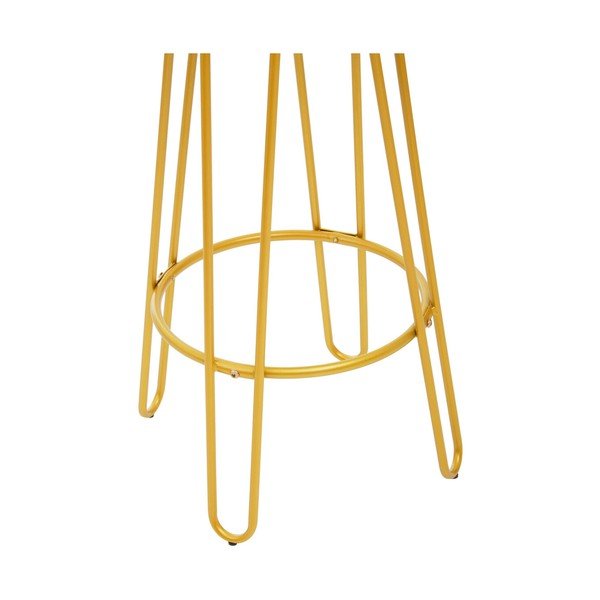 Zelta krāsas/dabīga toņa gobas masīvkoka bāra taburete (sēdekļa augstums 75 cm) District – Premier Housewares-image-4