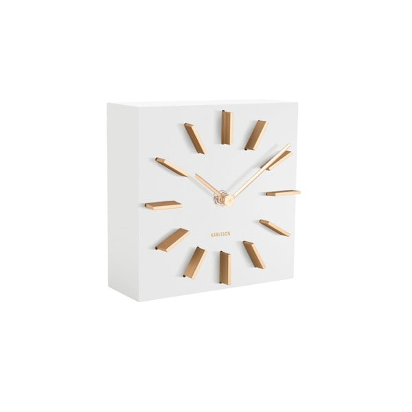 Balts galda pulkstenis Karlsson Discreet, 15 x 15 cm