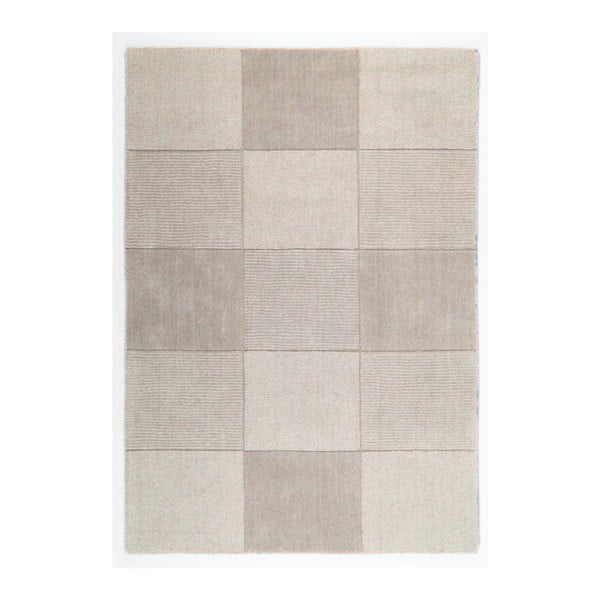 Bēšs vilnas paklājs Flair paklāji, kvadrāti, 110 x 160 cm