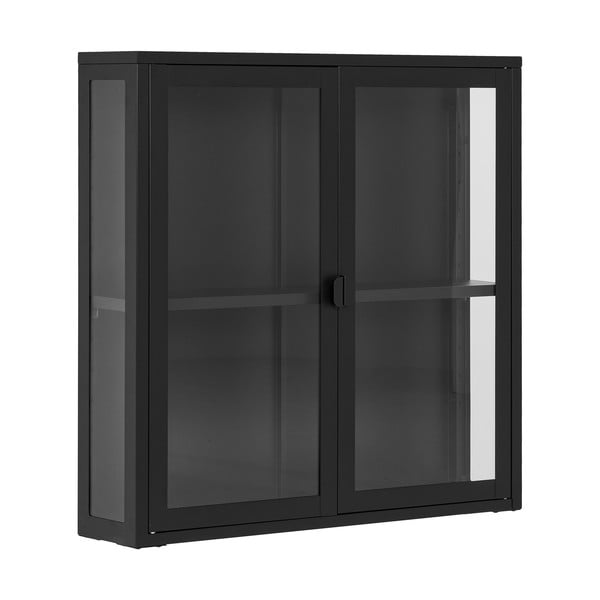 Melna metāla piekarināma vitrīna 80x80 cm Brisbane – House Nordic-image-1