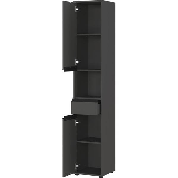 Antracīta pelēks augsts/šaurs vannas istabas skapis 33x181 cm Lemont – Germania-image-3