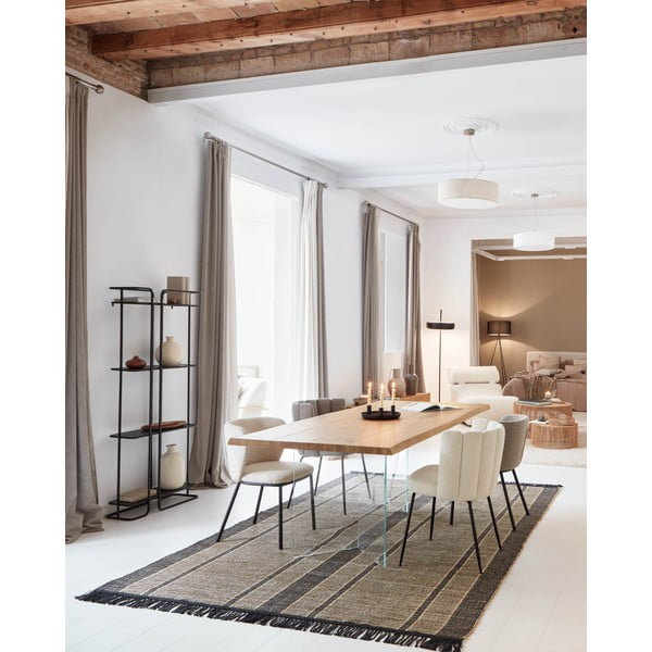 Melns/dabīga toņa divpusējs paklājs no jūraszālēm 200x300 cm Brunilda – Kave Home-image-1