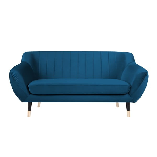 Zils dīvāns ar melnām kājām Mazzini Sofas Benito, 158 cm