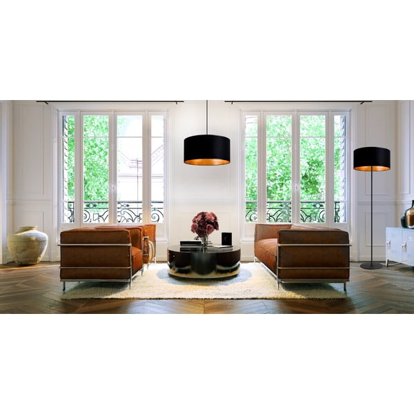 Melns piekaramais lukturis ar zelta krāsas iekšpusi Sotto Luce Mika, ⌀ 50 cm-image-1