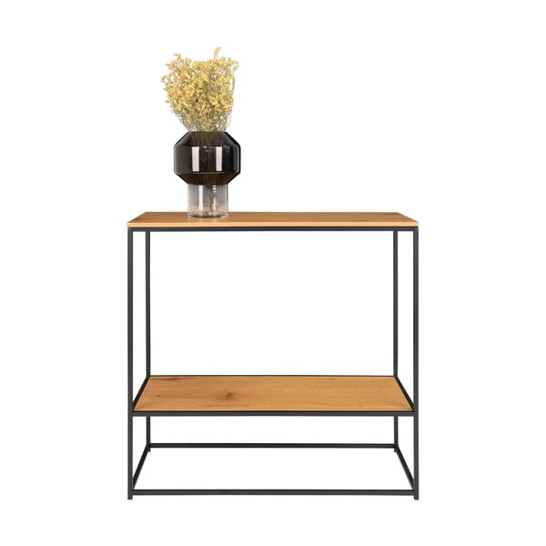 Dabīga toņa konsoles galds ar ozolkoka imitācijas galda virsmu 80x36 cm Vita – House Nordic-image-3