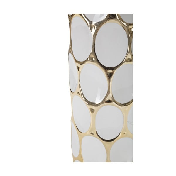 Balta/zelta krāsas keramikas galda lampa ar auduma abažūru (augstums 56 cm) Glam Carv – Mauro Ferretti-image-4