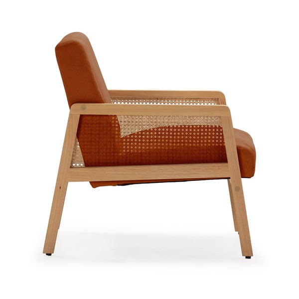 Ķieģeļu sarkans velveta austs atpūtas krēsls Debra – Marckeric-image-3