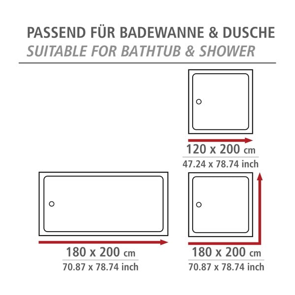 Mazgājams dušas aizkars Wenko Ginkgo, 180 x 200 cm-image-3