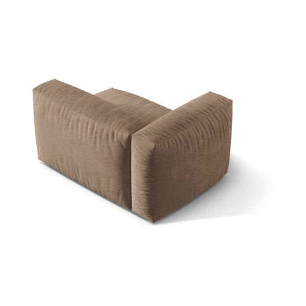 Gaiši brūna samta modulārā dīvāna daļa (ar kreiso stūri) Martina – Micadoni -image-2