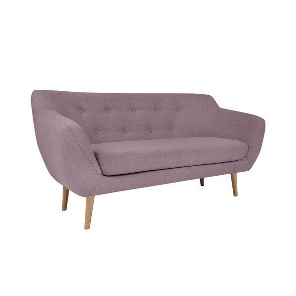 Rozā divvietīgs dīvāns ar gaišām kājām Mazzini Sofas Sicile-image-3