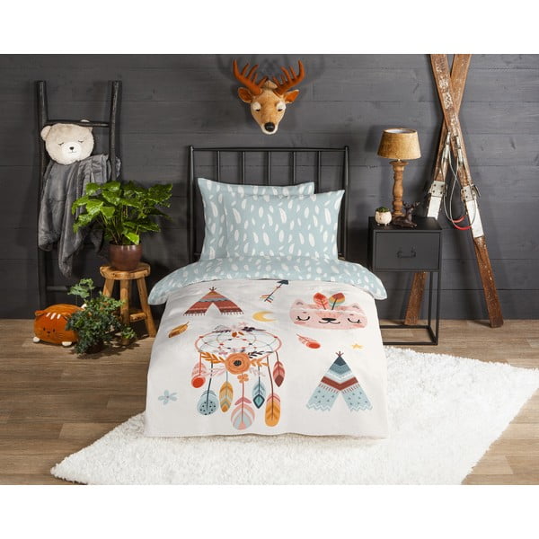 Vienguļamā flaneļa bērnu gultas veļa 140x200 cm Dreamy – Good Morning-image-1