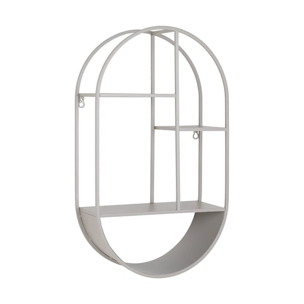 Gaiši pelēks daudzlīmeņu metāla sienas plaukts 35 cm Feira – House Nordic-image-1