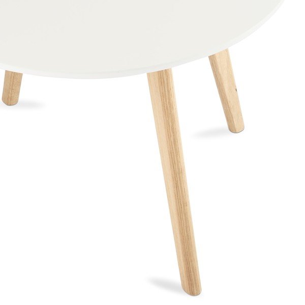 Balts kafijas galdiņš ar ozolkoka kājām Furnhouse Life, Ø 60 cm-image-2