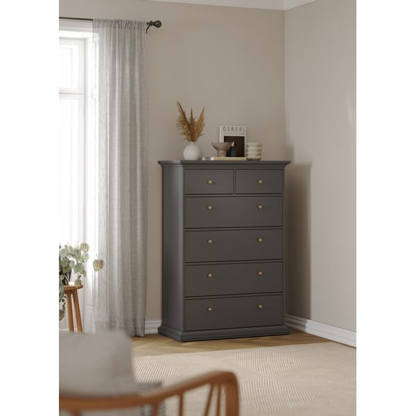 Pelēka augsta kumode 96x140 cm Paris – Tvilum-image-1