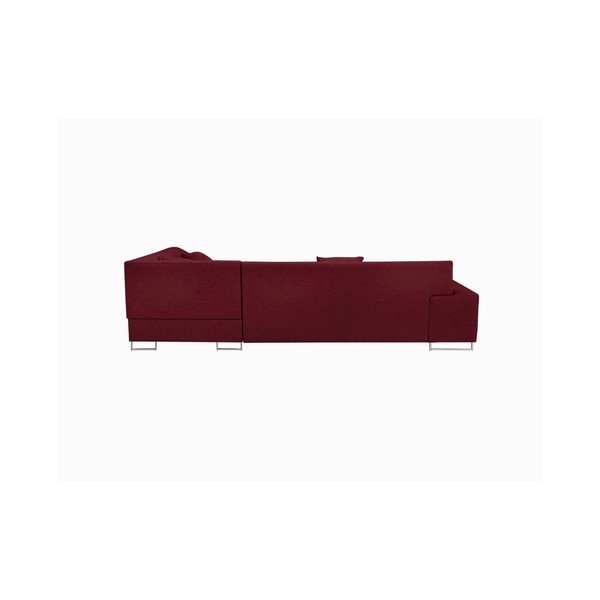 Sarkana stūra dīvāns ar sudraba krāsas kājām Cosmopolitan Design Orlando, kreisais stūris-image-3