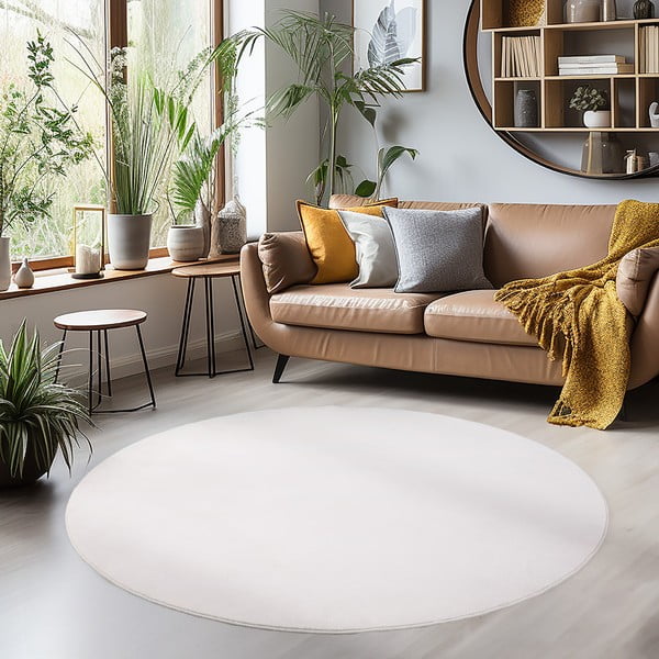 Krēmkrāsas mazgājams apaļš paklājs ø 200 cm Sky – Ayyildiz Carpets-image-1