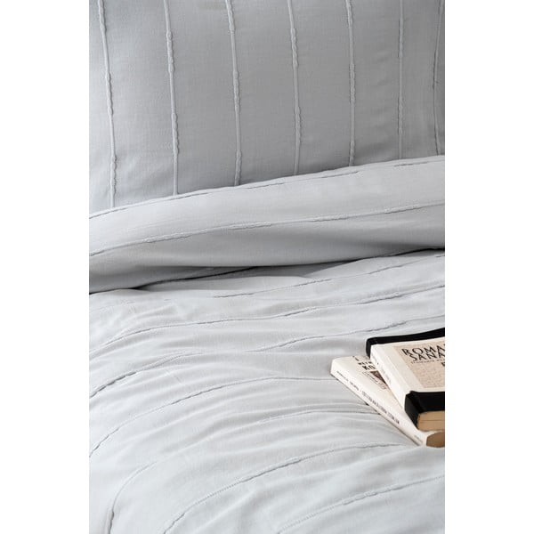 Pelēks kokvilnas gultas pārklāja un spilvendrānu komplekts 210x220 cm Sedef – Mijolnir-image-3