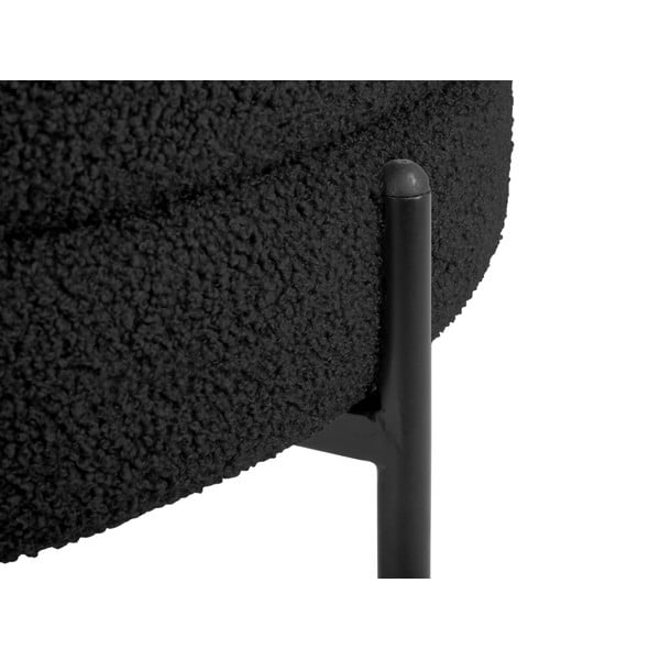 Melns atpūtas krēsls no buklē auduma Noble – Leitmotiv-image-1