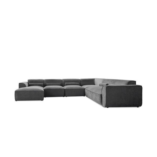 Pelēks stūra dīvāns (ar labo stūri/U veida) Flex Felix – Miuform